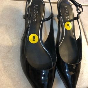 Ralph Lauren black slingbacks.
